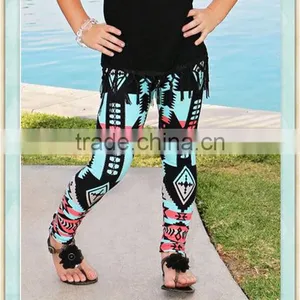 Baby Girls Black & Coral Geometric Leggings - Toddler & Girls Blue thumbnail-1
