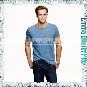 2016 Latest Customized Style Fashion Sexy Men's High Quality Soft Cotton Boat Neck T-shirts thumbnail-1