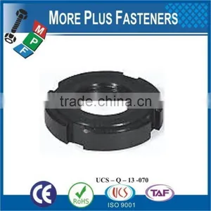 Made in Taiwan Hook Spanner Metric Fine Nylon Insert Round Type Black Phosphate Slotted Steel Round Spanner Nut thumbnail-3