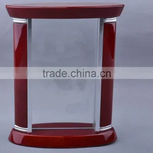 High Quality Blank Wooden Base Glass Trophy Designs for Office Decoration Gift JKC-0012 thumbnail-1
