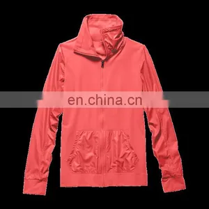 2016 Ladies Grey Satin Polyester Yoga Jacket thumbnail-4