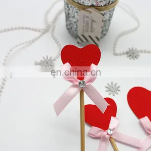 New Design Red Heart With Bow Wedding Birthday Cake Topper thumbnail-4