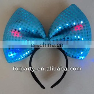 LHW-097 LED Flashing Bowknot Headband With Sequin thumbnail-1