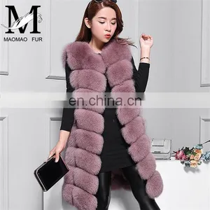 China Supplier Winter Fashion Women Fox Vest Genuine Natural Italian Fur Vest thumbnail-1