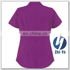 Scrub Tops Collar Design Nurse Zipper Medical Uniform thumbnail-2