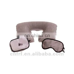 Inflatable Air Flocked Air Travel Pillow Set thumbnail-1