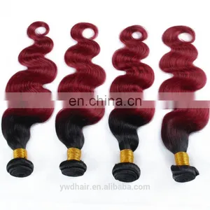 8A Ombre Color Malaysia Body Wave 3 /4 Bundles Unprocessed Malaysia Virgin Hair Ombre Peruvian Hair T1B/Burg Human Hair Weave thumbnail-1