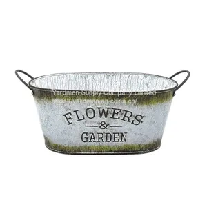 2018 Europe Style Design Galvanized Finish Metal Flower Pot Container thumbnail-2