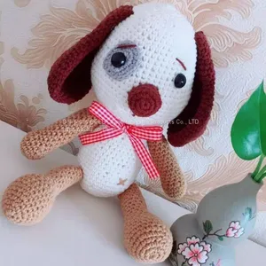 Wholesales Baby Crochet Aaimal Toys 100% Handmade Knitted Bunny Dog Bear Toy thumbnail-4