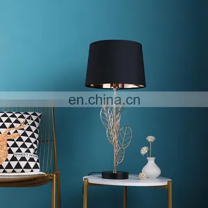 European Modern Design Creative Leaf Shape Iron Material Luxury Gold Table Lamps for Hotel Home Decor thumbnail-1
