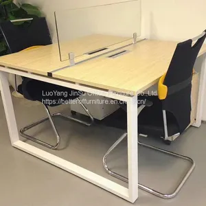2 Person Face to Face Steel Frame and Wooden Top Office Desk 1200x1200 1400x1400mm thumbnail-3