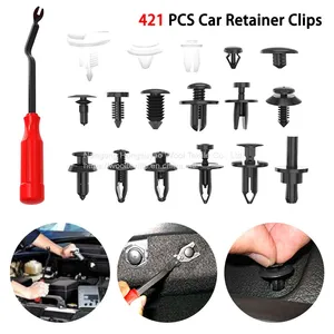 421Pcs Car Plastic Rivet Fasteners Bumper Rivet Retainer Fasteners thumbnail-1