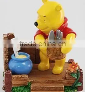Lovely Winnie Bear With Pink Pig , Bear Figure Craft thumbnail-1