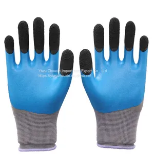 Nylon White pu Anti-static Palm-coated Gloves, Finger-coated Non-slip Protective Rubber-coated Custom Labor Gloves thumbnail-1