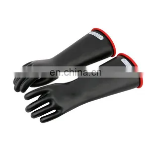 Long High Voltage Class 1 Electric Worker Safety Hand Protection Latex Rubber Insulating Gloves thumbnail-1