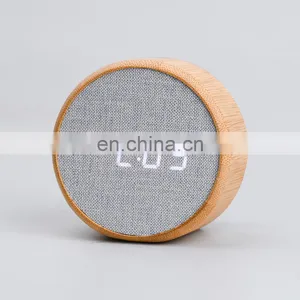 Custom Made Home Decor Amazon Cheep Bedroom Round Personalized Bamboo Wooden Frames Digital Light Clock thumbnail-2