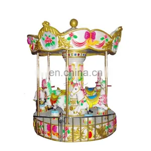 Antique Park Rides Garden Games Mini Carousel Small Pony Ride Merry go Round for Sale thumbnail-3