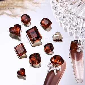 30 Mesh Red Maillard Nail Accessories, Coffee Resin Butterfly Frozen Through Camellia, Autumn and Winter Nail Diamonds thumbnail-2