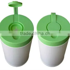 Round Shape Plastic Baby Wet Wipes Box , PET Box Used for Baby Cleaning thumbnail-1