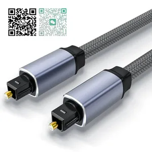 OEM Factory Wholesale OD4.0 Nylon Braide 1.5m Aluminum Shell Toslink Optical Cable for Audio-Bookshelf Speakers & Soundbar thumbnail-1