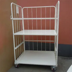 500kg Heavy-Duty Nestable 4-Sided Roll Cage Trolley for Cargo Storage thumbnail-1