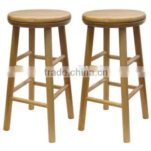 Wood 24-Inch Swivel Bar Stools, Dark Espresso Finish, Set of 2 thumbnail-3