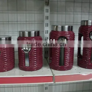 Ceramic Jar With Stainless Steel Spoon Attached thumbnail-1