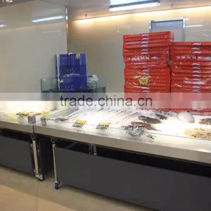APEX Stainless Steel With Glass Case Refrigerated Fish Display Table thumbnail-1