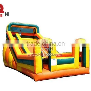 QHIS08 Colorful Outdoor Inflatable Slide With Two Mini Arcaways thumbnail-1
