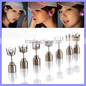 Multicolor Bright Stylish LED Earrings Glowing Diamond Crown Ear Drop Pendant Stud thumbnail-1