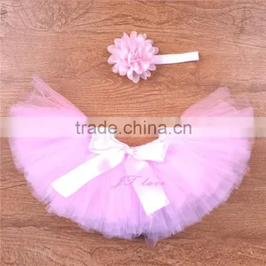 First Birthday Outfit, First Birthday Tutu Set,Photo Prop Tutu- Lt Pink Tutu Set thumbnail-4