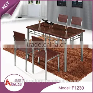 F1243 Wrought Iron Compact Antique Dinner Table Modern Dining Room Furniture Dining Table Set thumbnail-2