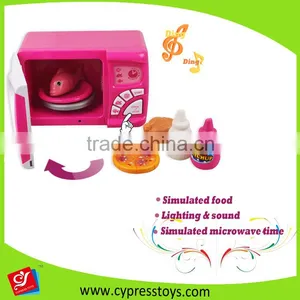 Mini Kitchen Appliance Cooking Toy Play Set Microwave Oven Toy With Food thumbnail-2