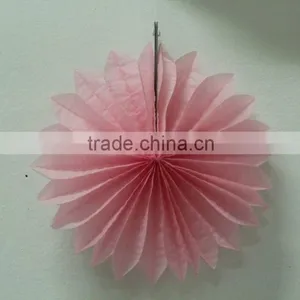 Hot Sale !wholesale Folding Tissue Paper Fan for Wedding Party Decorations thumbnail-3