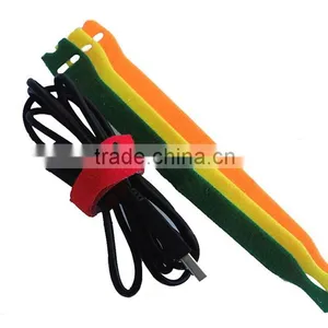 Black Reusable Hook And Loop Tape Cable Ties Tidy Straps Organiser thumbnail-6