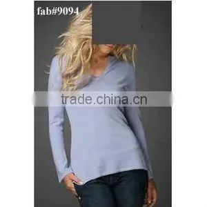 100% Cotton Ladies V Neck T-Shirt thumbnail-1
