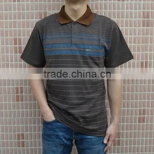 Men's Cotton Blend Blank and Plain Stripe T-shirts thumbnail-1