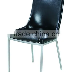 KD Light Black Leather Dining Chair thumbnail-1