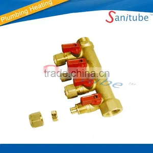 4 Way Brass Water Manifold for Underfloor Heating, Water Supply, Etc. thumbnail-1