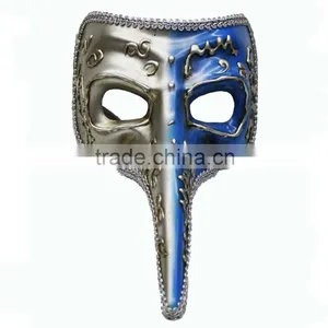 Hand Craft Painted Masquerade Venetian Long Nose Mask thumbnail-3