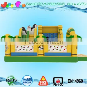 Madagascar Trampoline, Penguin Inflatable Fun City Slides n Rock Climbing Complex Games thumbnail-2