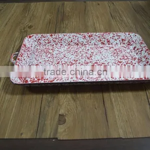 9092 Enamel Big Camping Baking Rectangle Tray thumbnail-2