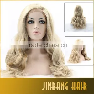 2016 High Quality Blonde Long Loose Curl Synthetic Lace Front Wigs Heat Resistant Lace Front Wigs thumbnail-1