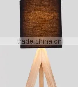 Wood Base Desk Lamp With Color Fabric Lamp Shade thumbnail-1
