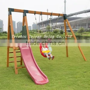 Outdoor Wood Swing Sets for Kids TYS-S02 thumbnail-1