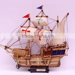 Wooden Craft Boat Wooden Tall Ship Santa Maria thumbnail-1