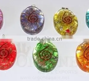 Orgone Onyx Oval Chakra Pendant Set : Wholesale Orgonite Energy Products thumbnail-1