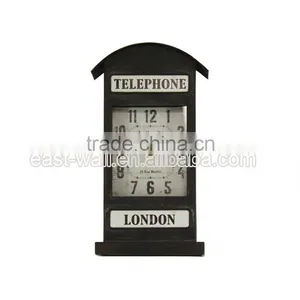 Newest Custom Tag Craft Art Telephone Booth Shape Table Wall Billiards Clock thumbnail-2