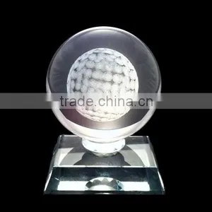 Wholesale 3D Laser Engraved Crystal Golf Trophy Awards thumbnail-1