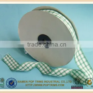 100% Polyester Blue Plaid Ribbon thumbnail-1